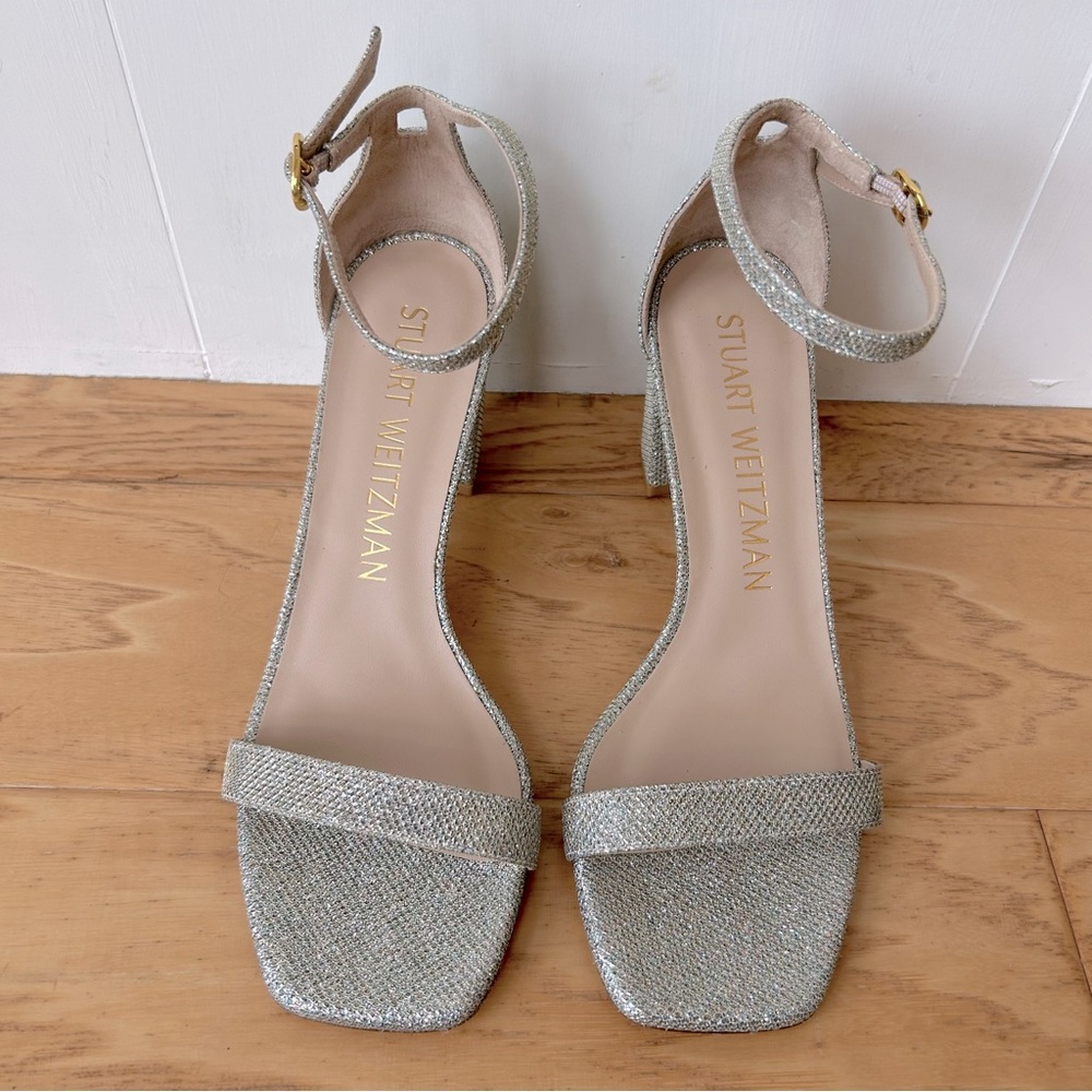 Stuart Weitzman Nib Silver Metallic Nudistcurve B… - image 4